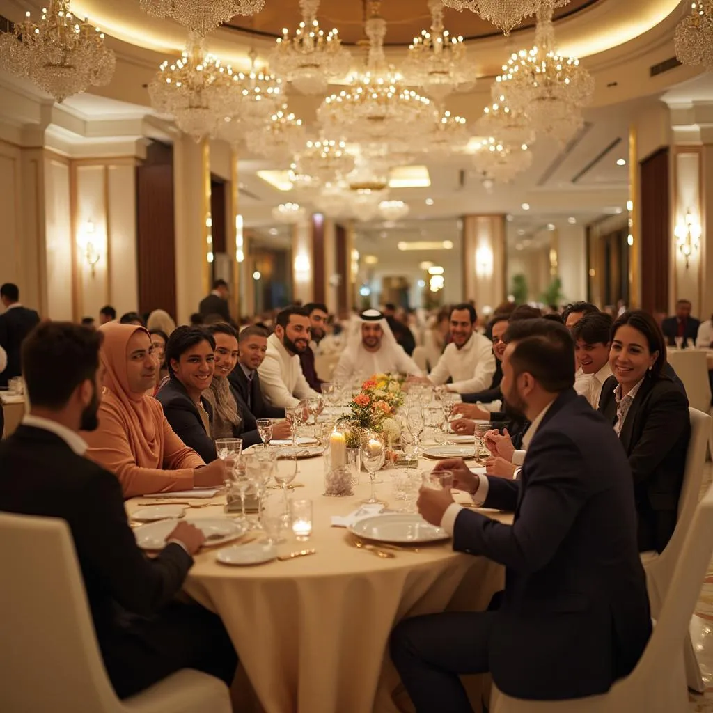 فريق العمل خلال احتفال سنوي